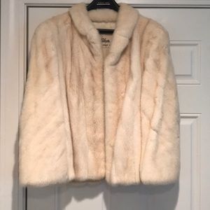 White mink vintage fur coat